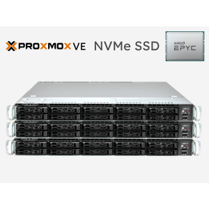 Cluster Proxmox Ve 3 Nodi Data Center M1  AMD EPYC 30 dischi SSDN NVMe 